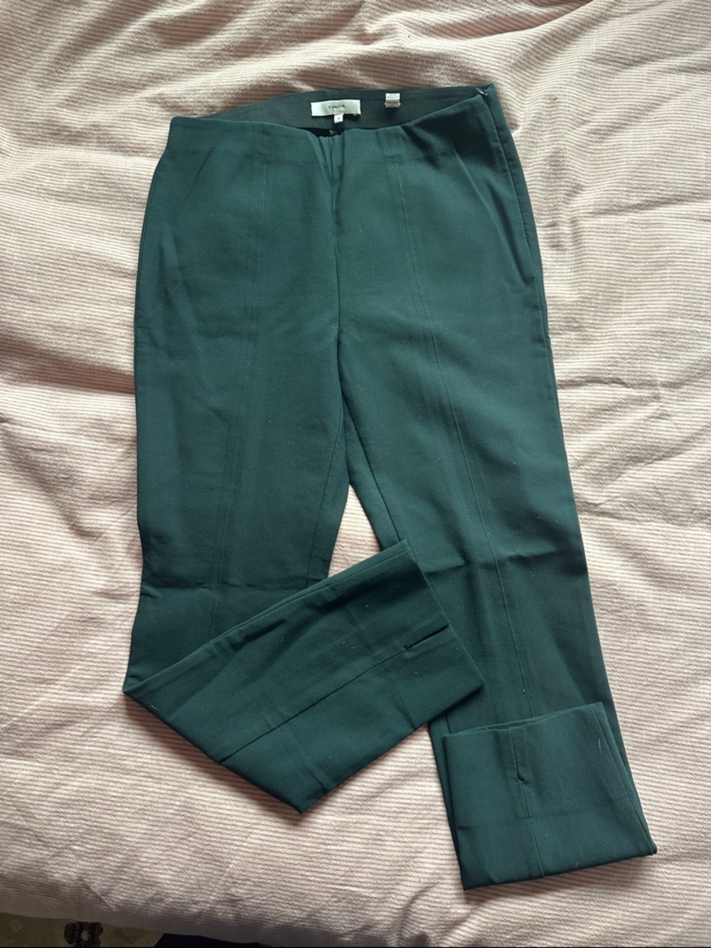 Vince Forest Green High-Rise Trousers